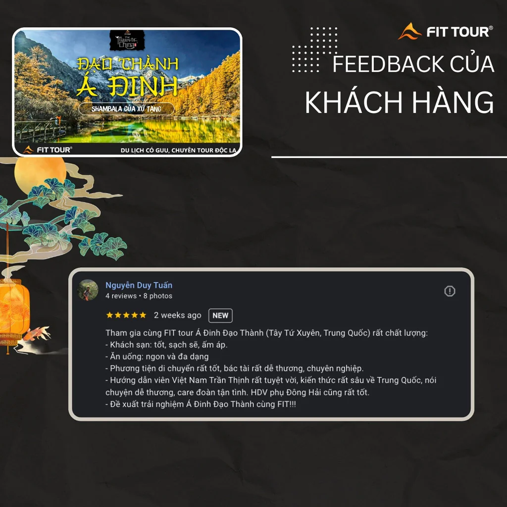 Feedback đánh giá của khách hàng Nguyễn Duy Tuấn trong chuyến đi Đạo Thành Á Đinh cùng Fit Tour
