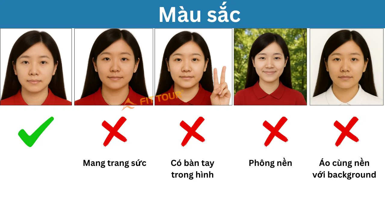 Lưu ý về màu sắc phông nền và quần áo khi chụp ảnh Visa