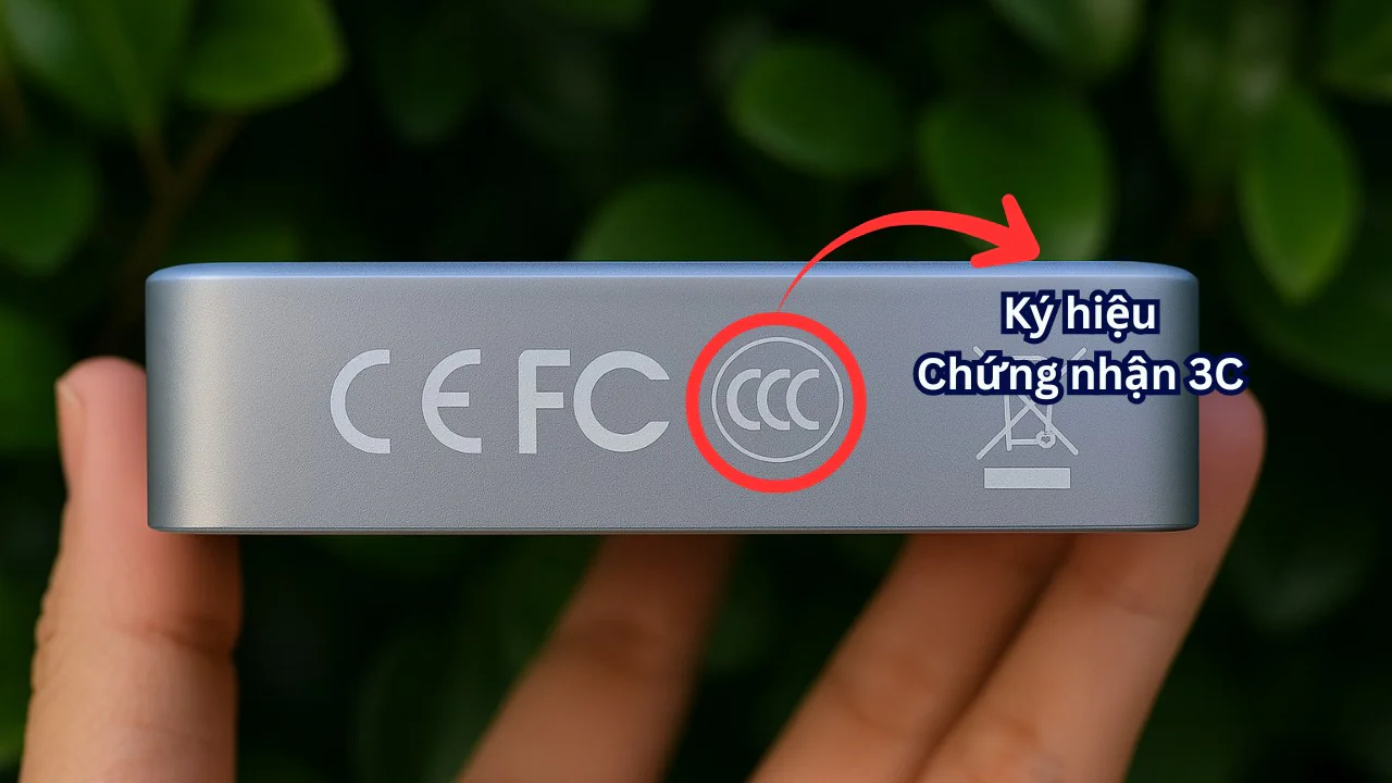 Minh họa chứng nhận CCC trên pin sạc dự phòng