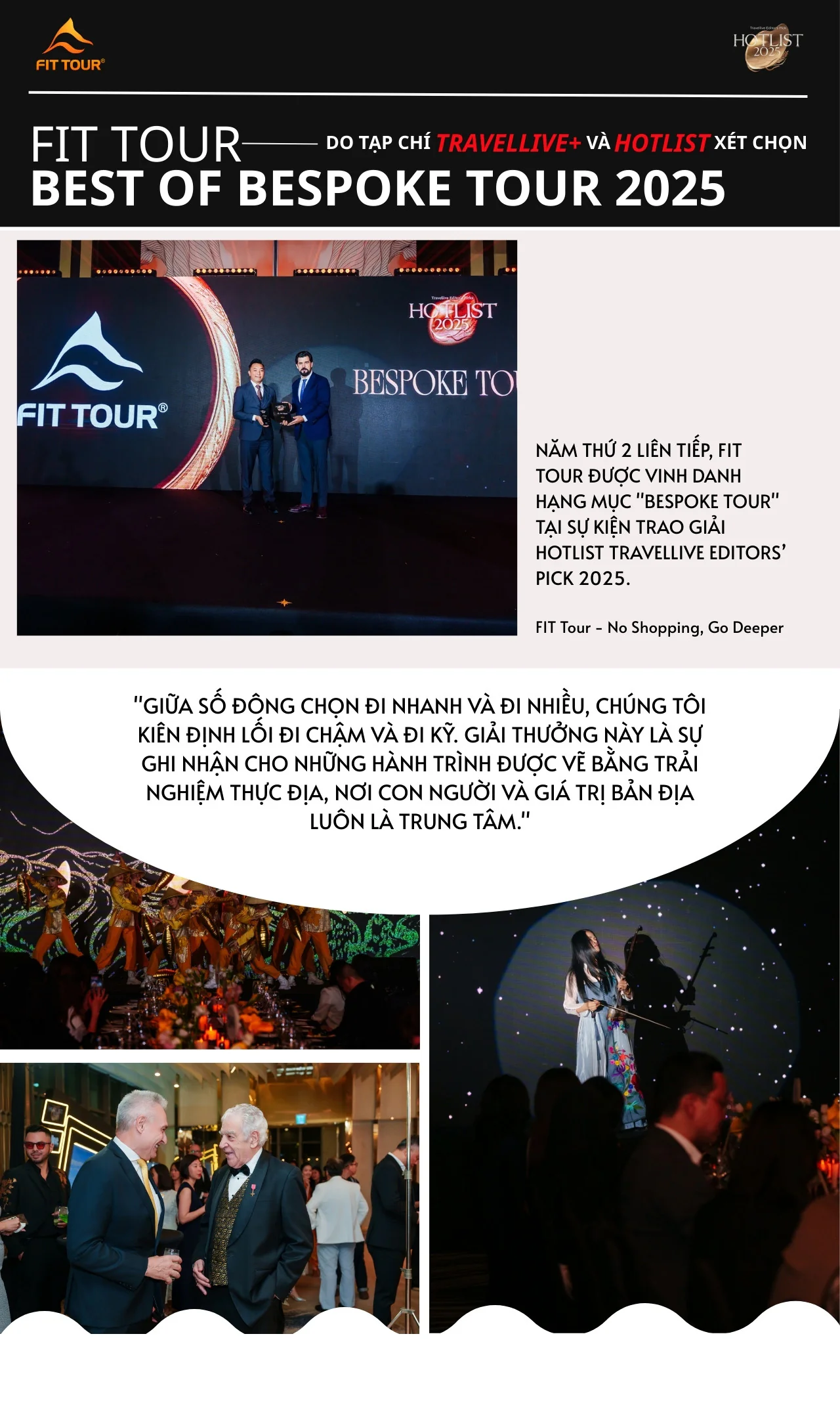 FIT Tour lần 2 liên tiếp đoạt giải thưởng The Best Bespoke Tour 2024 và 2025