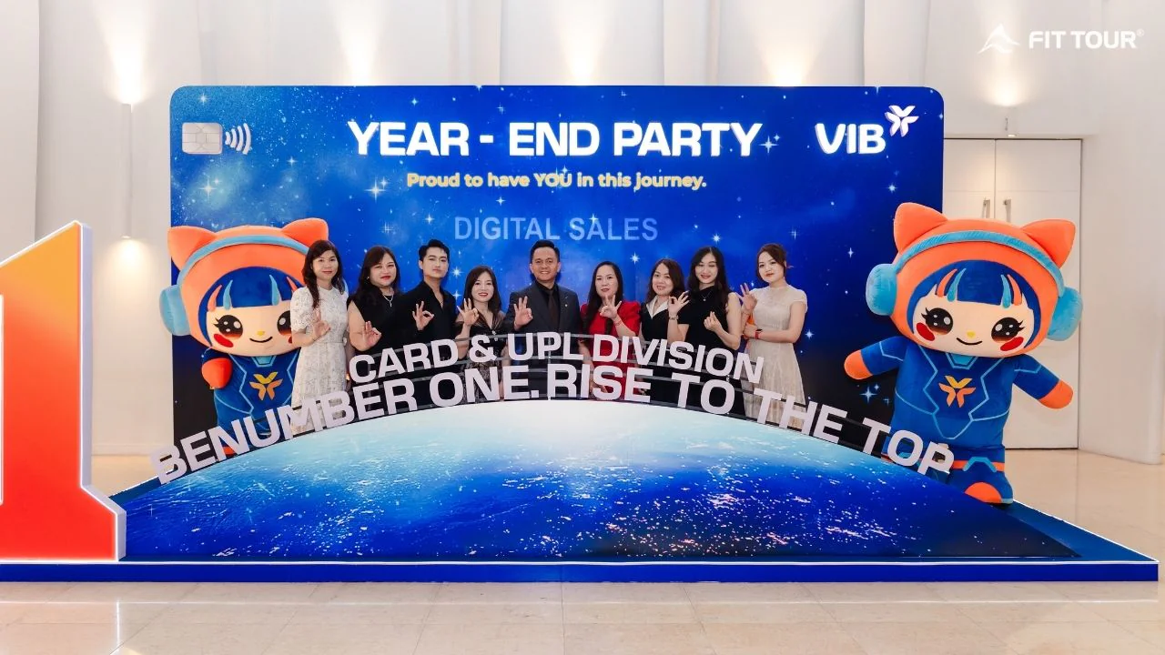 Khu vực check-in concept của sự kiện Year End Party VIB