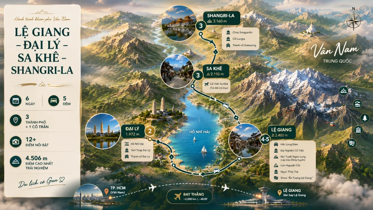 Bản đồ du lịch Tour Lệ Giang