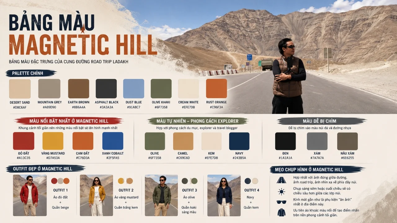Bảng màu trang phục tại Magnetic Hill Ladakh