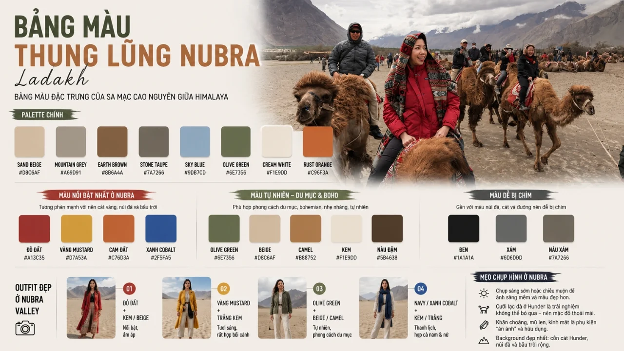 Bảng màu trang phục tại thung lũng Nubra