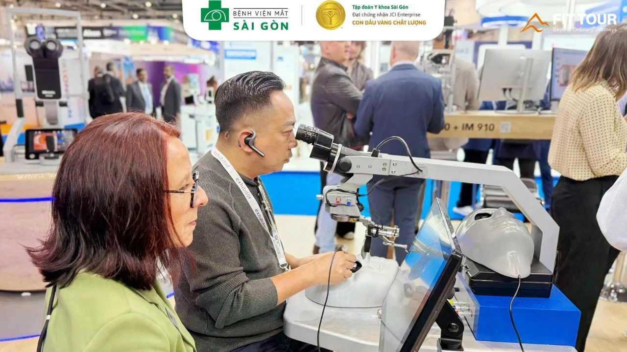 Không gian triển lãm thiết bị và công nghệ nhãn khoa tại ESCRS 2026 London