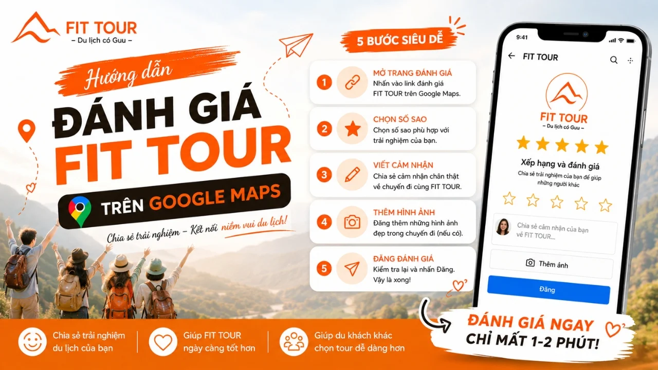 Hướng Dẫn Đánh Giá FIT TOUR Trên Google Maps Từng Bước