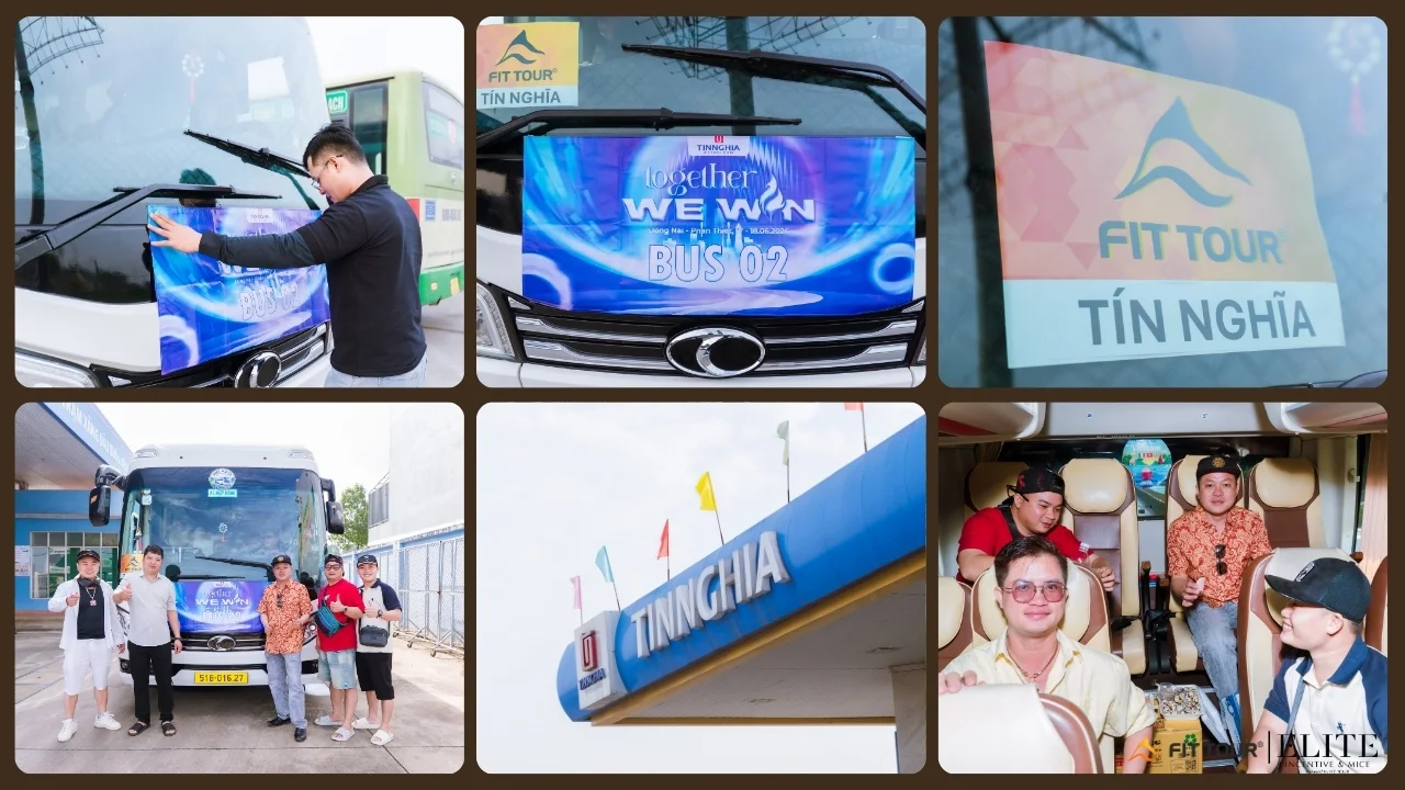 Hình ảnh đoàn Tín Nghĩa hân hoan khởi hành đi Phan Thiết