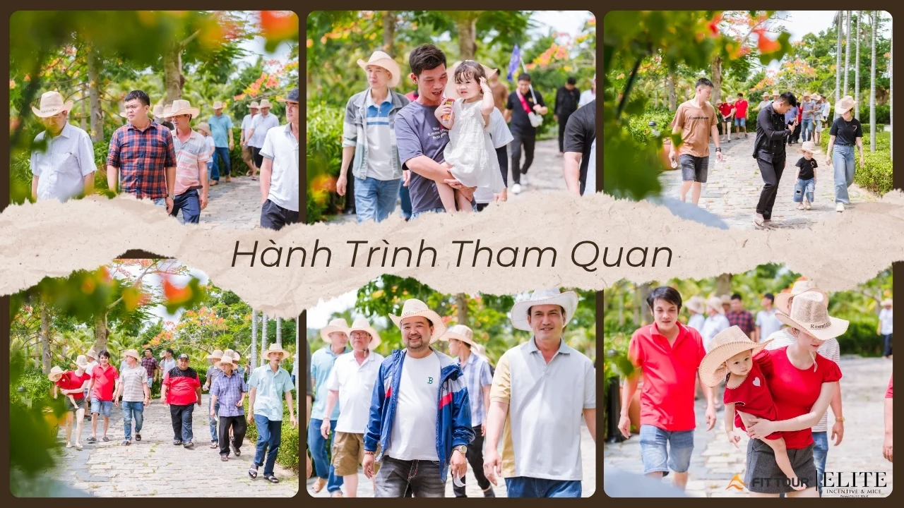 Các thành viên thoải mái khám phá khuôn viên xanh mát tại Phan Thiết