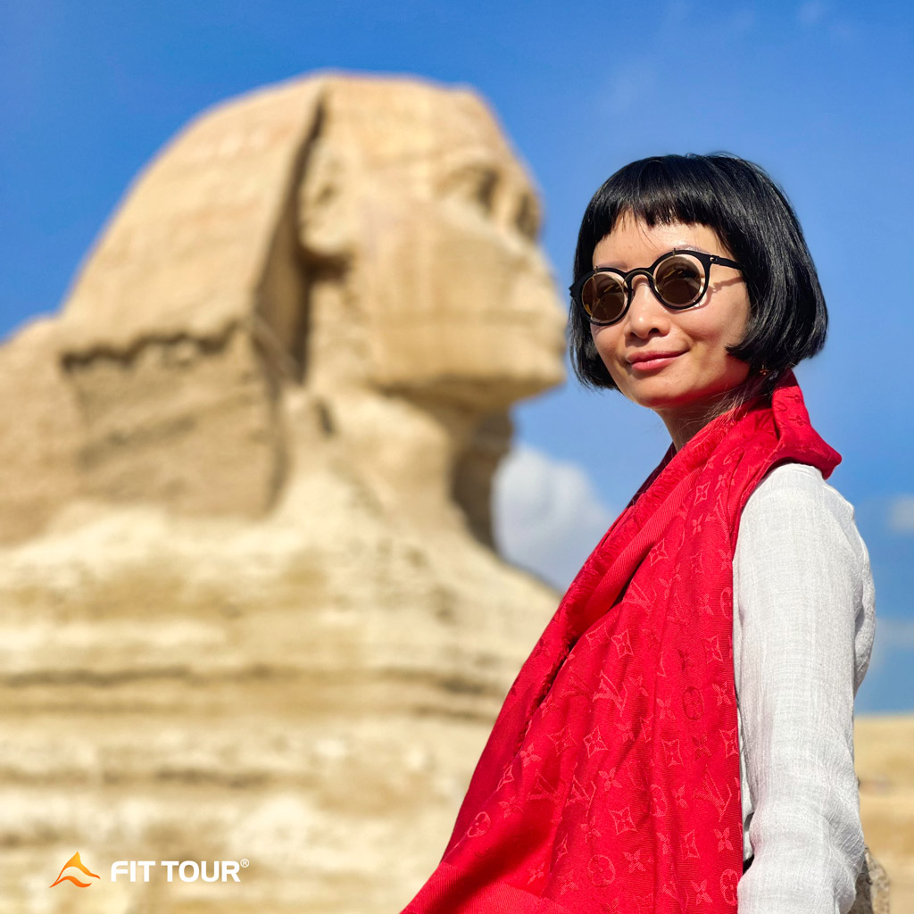 Du khách Fit Tour khám phá tượng nhân sư Cairo Ai Cập